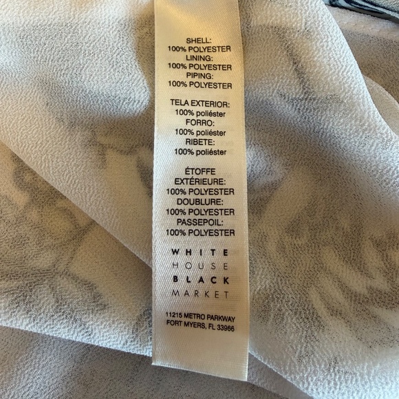 White House Black Market Floral Blouse with Flutter Sleeve, Size 2 (Large) - Picture 13 of 13